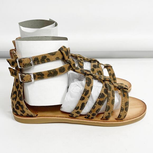 Treasure & Bond Girls Alana Gladiator Sandals Size 2 Tan Brown Animal  NWOB - Picture 2 of 5